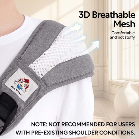 Baby Sling Carrier Toddler Carrier Boys Girls Newborn to Toddler Essentials Safety Non-Slip Baby Half Wrapped Sling Hip Carrier Black in Saudi Arabia