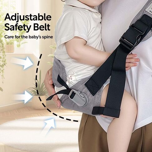 Baby Sling Carrier Toddler Carrier Boys Girls Newborn to Toddler Essentials Safety Non-Slip Baby Half Wrapped Sling Hip Carrier Black in Saudi Arabia