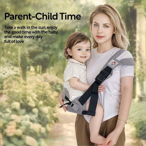 Baby Sling Carrier Toddler Carrier Boys Girls Newborn to Toddler Essentials Safety Non-Slip Baby Half Wrapped Sling Hip Carrier Black in Saudi Arabia
