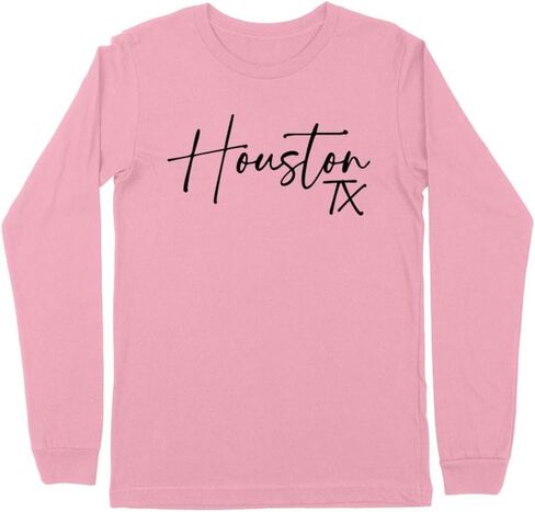 Script Houston Texas Kids Long Sleeve T-Shirt Youth in Kuwait