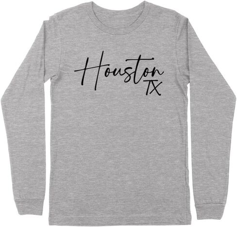 Script Houston Texas Kids Long Sleeve T-Shirt Youth in Kuwait