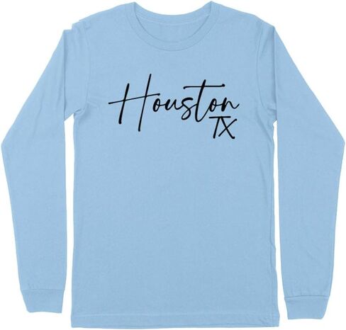 Script Houston Texas Kids Long Sleeve T-Shirt Youth in Kuwait