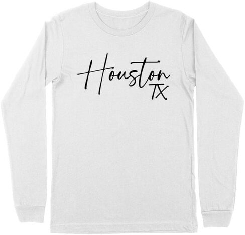 Script Houston Texas Kids Long Sleeve T-Shirt Youth in Kuwait
