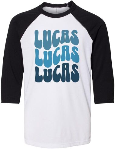 Wavy Lucas Kids Three-Quarter Raglan Sleeve Baseball Shirt Youth in Saudi Arabia