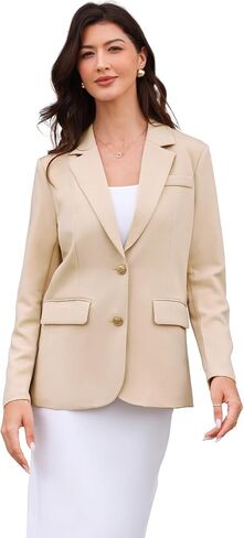 Allegra K Business Office Blazer for Women's Notched Lapel Long Sleeve Single Breasted Work Suit Jackets in Saudi Arabia