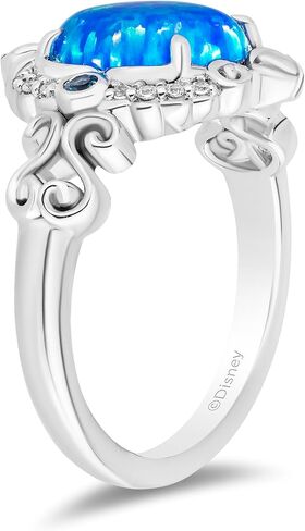 Jewelili Enchanted Disney Fine Jewelry Sterling Silver with 1/20 Cttw Diamond Cinderella Ring in Saudi Arabia