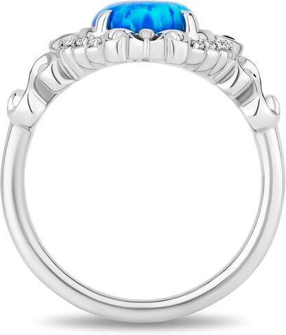 Jewelili Enchanted Disney Fine Jewelry Sterling Silver with 1/20 Cttw Diamond Cinderella Ring in Saudi Arabia