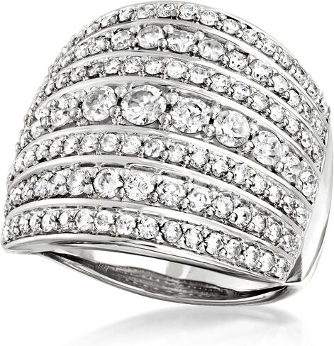 Ross-Simons 2.00 ct. t.w. Diamond Multi-Row Ring in Sterling Silver in Saudi Arabia