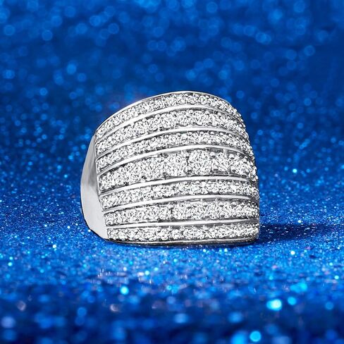 Ross-Simons 2.00 ct. t.w. Diamond Multi-Row Ring in Sterling Silver in Saudi Arabia