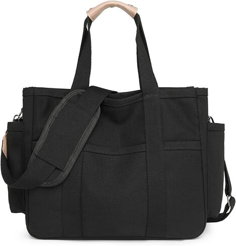 حقيبة حمل Canvas Crossbody مع جيوب متعددة للنساء تعمل حقائب اليد الكبيرة حقيبة الكتف حقيبة رسول حقيبة سفر in Kuwait