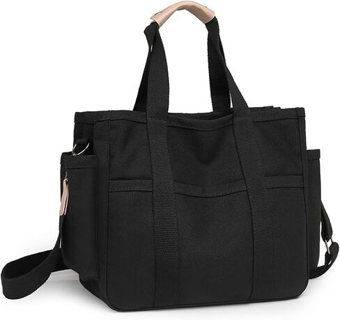 حقيبة حمل Canvas Crossbody مع جيوب متعددة للنساء تعمل حقائب اليد الكبيرة حقيبة الكتف حقيبة رسول حقيبة سفر in Kuwait