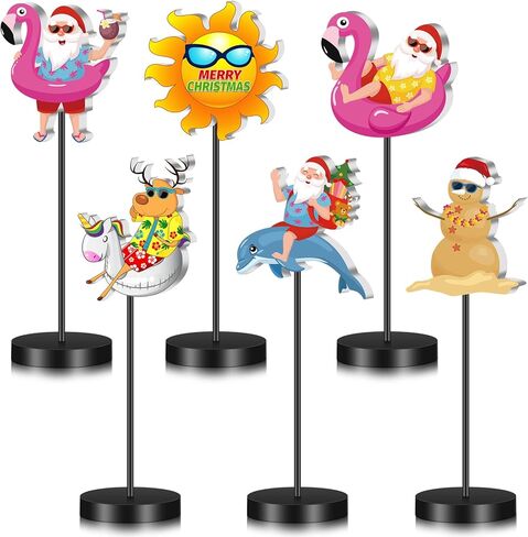 6 Pcs Colorful Birthday Party Decoration Happy Birthday Table Standing Sign Decor for Centerpieces Celebration Wooden Sign Single-sided Printed Tabletop Decor for Party Favor Supplies in Saudi Arabia