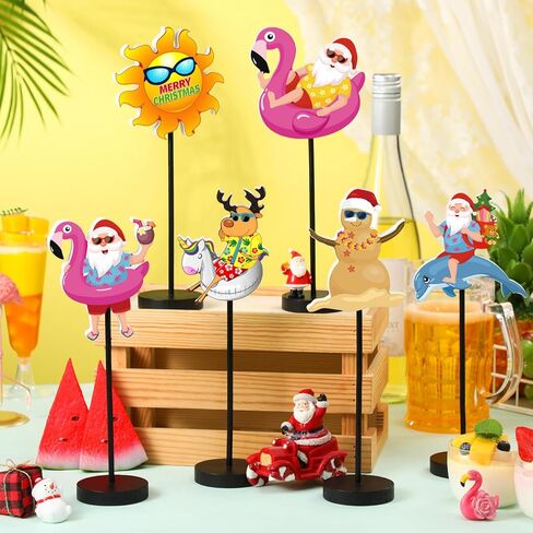 6 Pcs Colorful Birthday Party Decoration Happy Birthday Table Standing Sign Decor for Centerpieces Celebration Wooden Sign Single-sided Printed Tabletop Decor for Party Favor Supplies in Saudi Arabia
