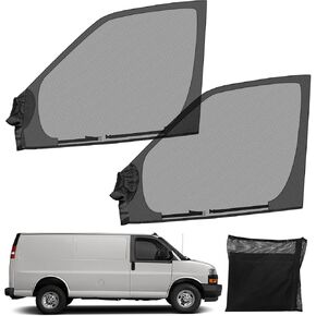 Magnetic Window Screens Customized for 1996-2025 Chevrolet Express/GMC Savana, Front Door Bug Mesh (Pair), Keeps Bugs Out Magnetic Bug Mesh, Easy to Install in Kuwait