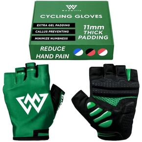 11mm Extra Thick Half Finger Padded Cycling Gloves – Shock-Absorbing, Anti Chatter Bike Gloves for Men and Women Cycling, Lifting, Wheelchair Use in Saudi Arabia