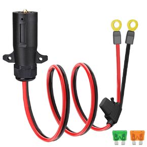7 Way Trailer Clop على كابل الحلقة ، 10AWG 7 دبوس الوصول إلى موصل الحلقة O مع FUSE 30A ، 40A FUSE ، 7-POOLE شفرة إلى 2 دبوس 12 فولت Sourcefor RV Truck Truck (2ft) in Saudi Arabia