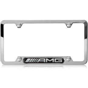 Genuine Mercedes Benz AMG Stainless Steel w/ Carbon Fiber License Plate Frame in Saudi Arabia