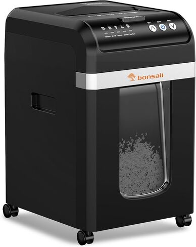 Bonsaii 100 Sheets Auto Feed Paper Shredder, Micro-Cut Shredders for Home Office Use, 10 Minutes Heavy Duty Shredder / 4.2 Gallons/Security Level P-4 (C231-D) in Kuwait