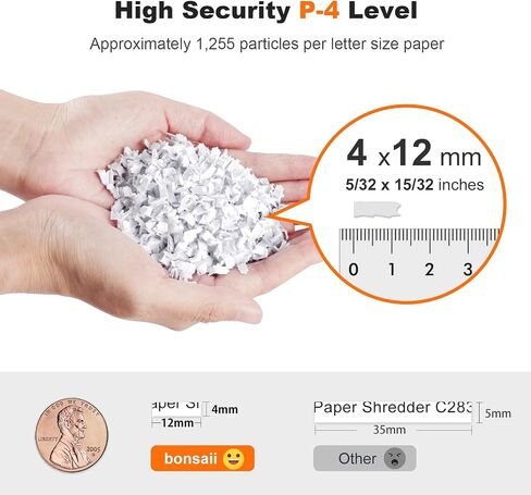 Bonsaii 100 Sheets Auto Feed Paper Shredder, Micro-Cut Shredders for Home Office Use, 10 Minutes Heavy Duty Shredder / 4.2 Gallons/Security Level P-4 (C231-D) in Kuwait