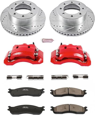 Power Stop KC2203 Z23 Evolution Sport 1-Click Brake Kit with Powder Coated Calipers (Brake Pads, Drilled/Slotted Rotors) For Dodge Ram 1500, Dodge Ram 2500, Dodge Ram 3500 [Model Specific] in Saudi Arabia