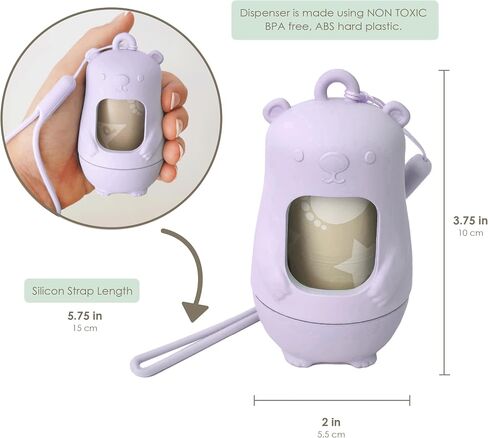 NEW Moodie Disposable Diaper Bags Dispenser COMBO PACK | 105 VANILLA SCENTED Baby Poop Bags TOTAL | Dirty Diaper Trash Bags | Diaper Bags Disposable (VANILLA DREAM) in Kuwait