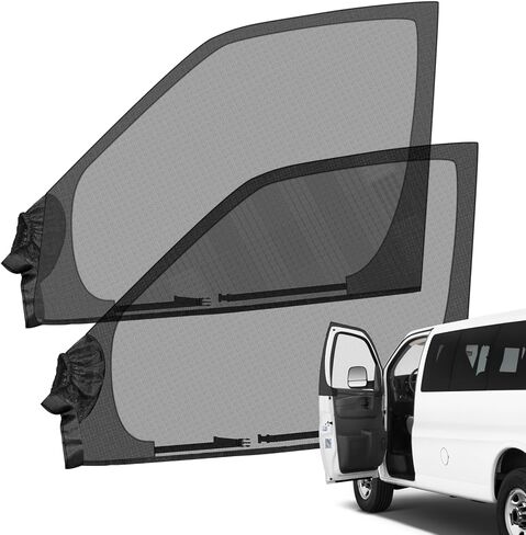 Magnetic Window Screens Customized for 1996-2025 Chevrolet Express/GMC Savana, Front Door Bug Mesh (Pair), Keeps Bugs Out Magnetic Bug Mesh, Easy to Install in Kuwait