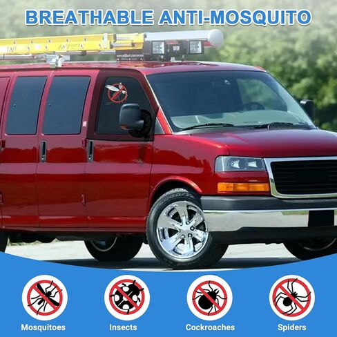 Magnetic Window Screens Customized for 1996-2025 Chevrolet Express/GMC Savana, Front Door Bug Mesh (Pair), Keeps Bugs Out Magnetic Bug Mesh, Easy to Install in Kuwait