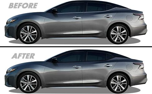 Slickmod Chrome Delete Blackout Vinyl Overlay for 2016-2021 Nissan Maxima Window Trim (Gloss Black) in Saudi Arabia