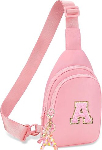 Birthday Gifts for for Girls Women- Personalized Initial Sling Bag Cross Body Bag Fashion Waist Packs Trendy Travel Fanny Pack with Initial Letter Patch Cute Stuff A in Kuwait