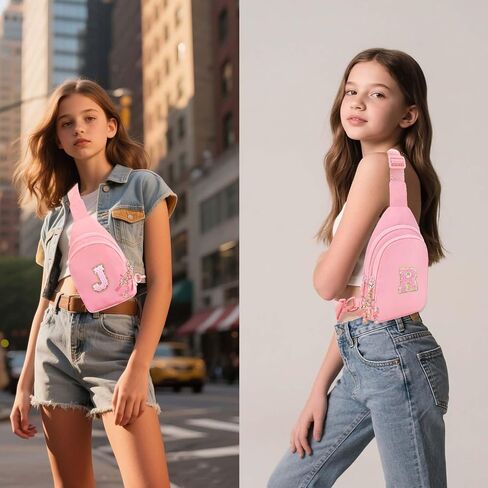 Birthday Gifts for for Girls Women- Personalized Initial Sling Bag Cross Body Bag Fashion Waist Packs Trendy Travel Fanny Pack with Initial Letter Patch Cute Stuff A in Kuwait