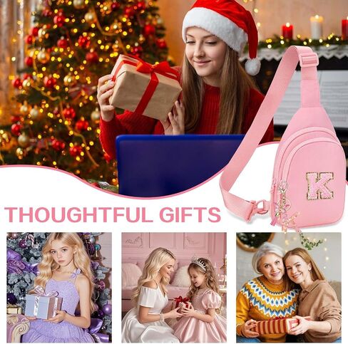 Birthday Gifts for for Girls Women- Personalized Initial Sling Bag Cross Body Bag Fashion Waist Packs Trendy Travel Fanny Pack with Initial Letter Patch Cute Stuff A in Kuwait