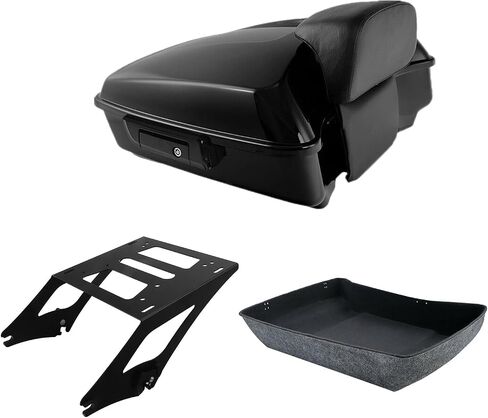 TCT-MOTORPARTS Vivid Black Tour Pack Trunk Around Bkacrest Mounting Luggage Rack Fit For BMW R18 B Transcontinental 2021-2023 in Saudi Arabia