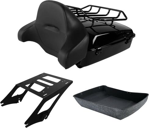 TCT-MOTORPARTS Vivid Black Tour Pack Trunk Around Bkacrest Mounting Luggage Rack Fit For BMW R18 B Transcontinental 2021-2023 in Saudi Arabia