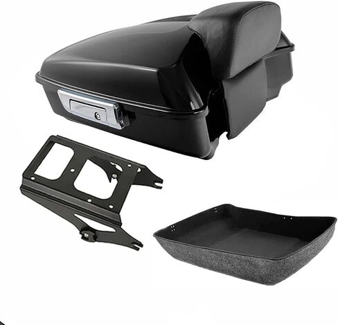 TCMT Chopped Tour Pack Trunk Wrap-around Backrest Detachables Two-Up Mounting Rack Fit For Harley Touring Road King Road Street Electra Glide 2009-2013 in Saudi Arabia