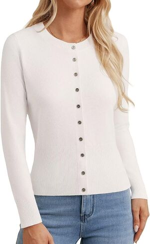 GRACE KARIN Women's Long Sleeve Lightweight Cardigan Sweater Button Up Soft Knit Casual Cropped Sweater Bolero Shrug 2025 in Saudi Arabia