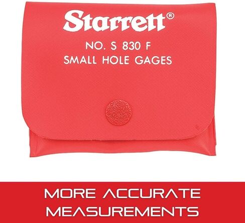 Starrett Small Hole Gage Set with Smooth, Sensitive Adjustments - 125-.500" (3.2-12.7mm) Range, 2-7/8-3-1/2" Length (75-90mm), 829A/B/C/D with Case, 4-Pack - S829EZ in Saudi Arabia