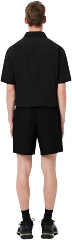 Lacoste Men's Relaxed Fit Cotton Poplin Elasticated Shorts, Black, Small in Saudi Arabia