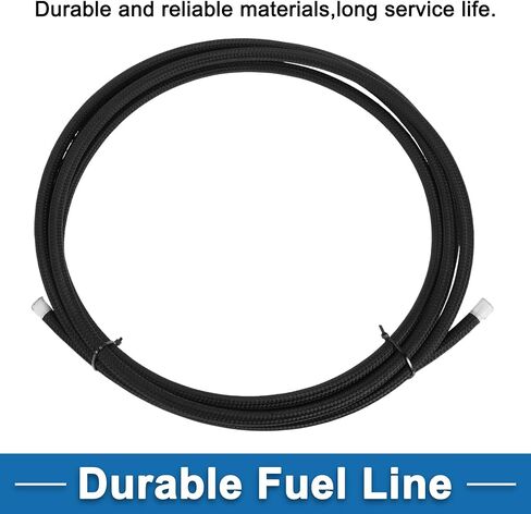 خرطوم خط الوقود AN4 4AN 12 قدمًا خراطيم خرطوم السيارات خرطوم الوقود PTFE المطاط ، الفولاذ المقاوم للصدأ ، نايلون مضفر أسود 1 PCS in Saudi Arabia