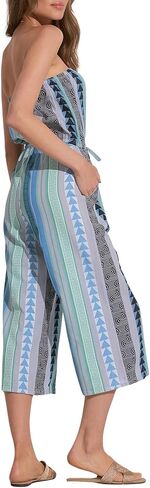ELAN Women's Caro Strapless Tie-Waist Wide Leg Culotte Jumpsuit in Saudi Arabia