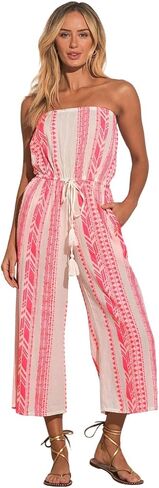 ELAN Women's Caro Strapless Tie-Waist Wide Leg Culotte Jumpsuit in Saudi Arabia