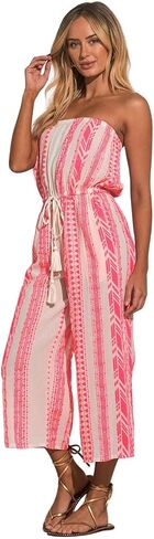 ELAN Women's Caro Strapless Tie-Waist Wide Leg Culotte Jumpsuit in Saudi Arabia