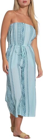 ELAN Women's Caro Strapless Tie-Waist Wide Leg Culotte Jumpsuit in Saudi Arabia