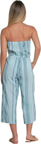 ELAN Women's Caro Strapless Tie-Waist Wide Leg Culotte Jumpsuit in Saudi Arabia