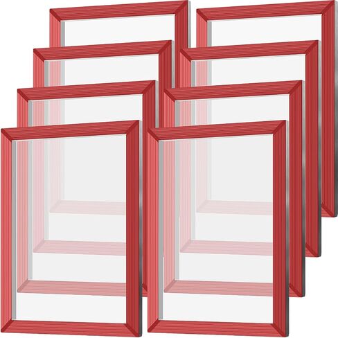 Zonon 8 Pieces 10 x 14 Inch Aluminum Silk Screen Printing Frames with 160 White Mesh White Polyester Screen and Red Glue Pre-Stretched Silk Frame for DIY T-Shirt Printing in Saudi Arabia