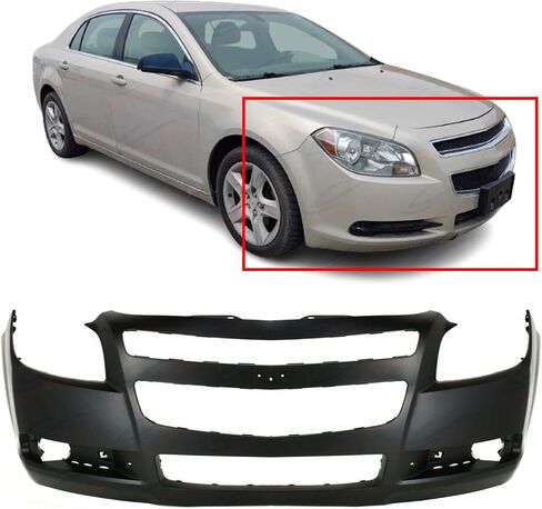 FitParts Compatible With Front Bumper Cover 2008-2012 Chevrolet Malibu LS LT LTZ Hybrid Sedan 08-12. New, Primed and Ready for Paint. With Fog Light Holes. GM1000858 11745806 2009 2010 2011 in Saudi Arabia