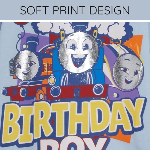 THOMAS & FRIENDS Birthday Metallic Print T-Shirt Toddler to Big Kid Sizes (2T - 10-12) in Saudi Arabia