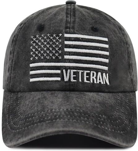 American Flag Veteran Hat for Men Women, Funny Adjustable Cotton Embroidered USA Army Military Baseball Cap in Kuwait