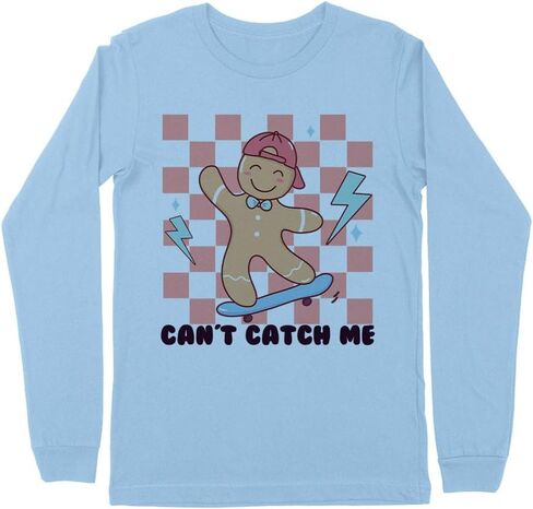 Can't Catch Me Gingerbread Man Kids Long Sleeve T-Shirt Youth in Saudi Arabia