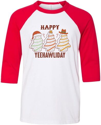 Happy Yeehawliday Kids Three-Quarter Raglan Sleeve Baseball Shirt Youth in Saudi Arabia