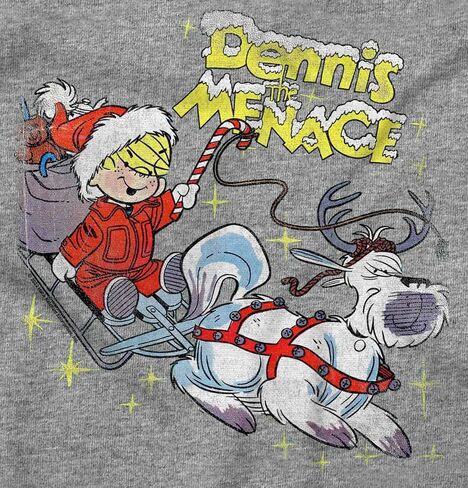 Dennis the Menace Winter Sleigh Ride Crewneck T قمصان بوي in Saudi Arabia